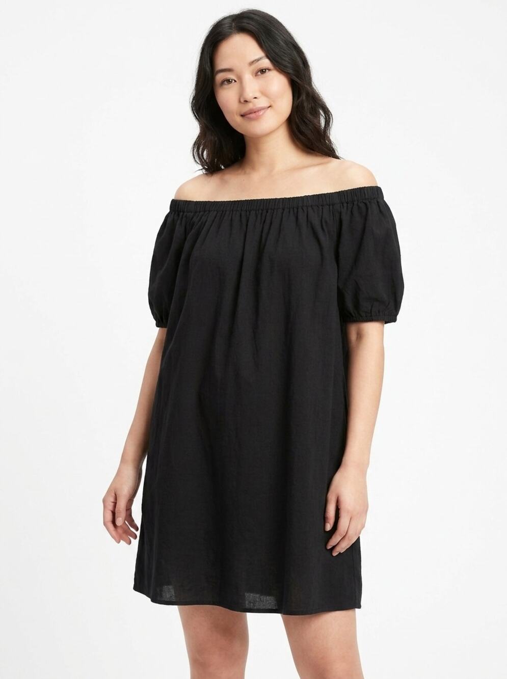H&M Mama Black Mini Trapeze & Swing Lightweight Dress Women Size M